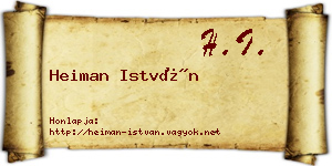 Heiman István névjegykártya